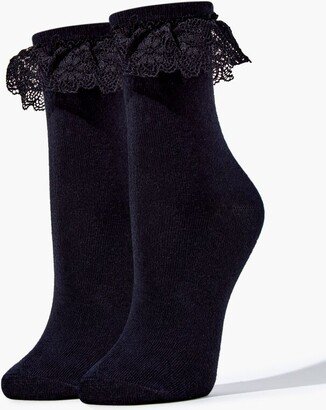 Lace-Trim Crew Socks