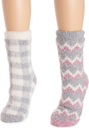 Women' 2 Pack Cozy Cabin Sock, Medium Heather, L/XL (8-10)