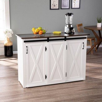 Lashire Barn Door Kitchen Island White - Aiden Lane