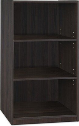 JAYA Simple Home 3-Tier Adjustable Shelf Bookcase, Espresso