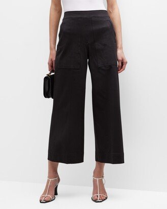 On-The-Go Wide-Leg Cotton Pants