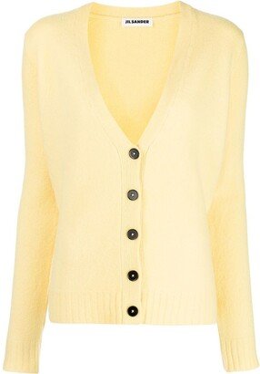 V-neck ribbed-knit cardigan-AB