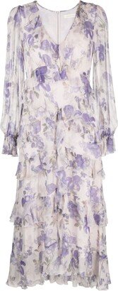 Lyrical floral-print silk midi dress