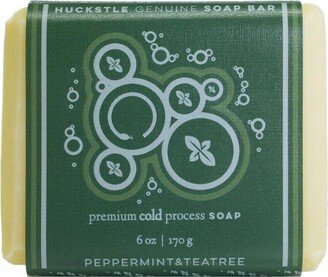 Huckstle Peppermint & Tea Tree Soap Bar - Premium Handcrafted Body Soap, 6oz.