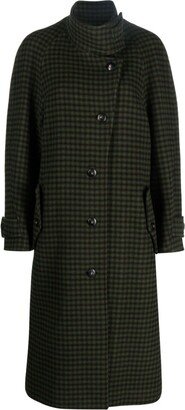 Check-Pattern Button-Up Coat