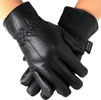 Alpine Swiss Mens Touch Screen Gloves Leather Thermal Lined Phone Texting Gloves