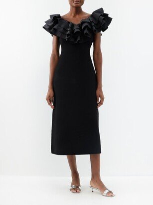 Transcendent Ruffled Midi Dress