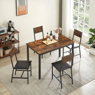 SUNMORYINC Dining Kitchen Table with 4 Upholstered Chairs-AA