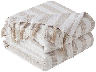 100% Cotton Striped Blanket-AB