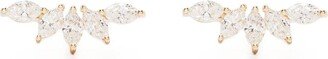 14kt yellow gold Fan diamond earring