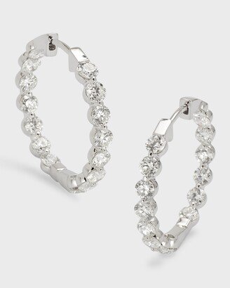 Neiman Marcus Diamonds 18K White Gold Round Diamond Hoop Earrings