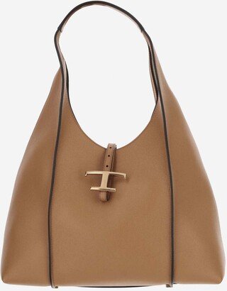 T Timeless Medium Leather Hobo Bag