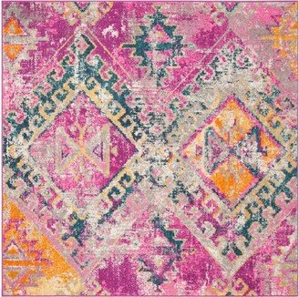 Madison MAD125 Power Loomed Area Rug - Fuchsia/Blue - 6'7x6'7