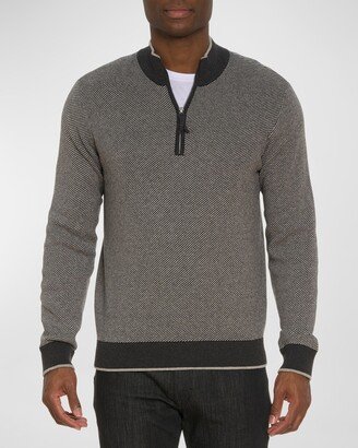 Men's Calabria Cashmere-Cotton Knit Quarter-Zip Sweater