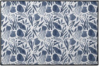 Door Mats: Sea Shells - Navy Door Mat, Blue