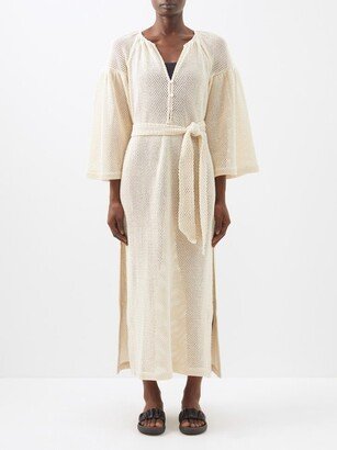 Citrine Cotton-mesh Maxi Dress