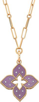 Venetian Princess 18K Rose Gold, Titanium & 0.15 TCW Diamond Medium Flower Pendant Necklace