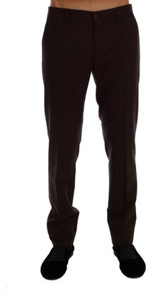 Purple Wool Stretch Formal Men's Pants