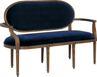 Louis Oval Bench - Blue Velvet