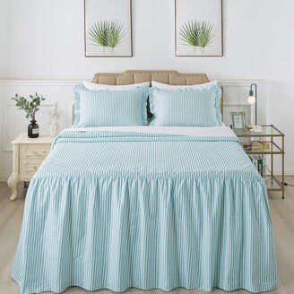 Dot Bedspread with 30 Ruffled Skirt Shabby Chic Farmhouse Style