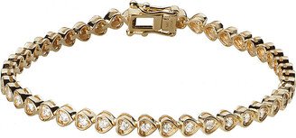 LEE JONES Diamond Heart Yellow Gold Tennis Bracelet