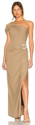 Cory Asymmetric Twist Gown with Ring