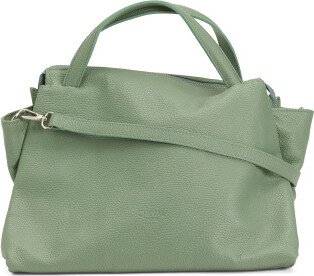 TJMAXX Leather East West Satchel With Side Flaps