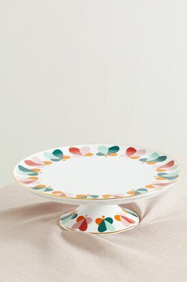Gold-plated Porcelain Cake Stand - White