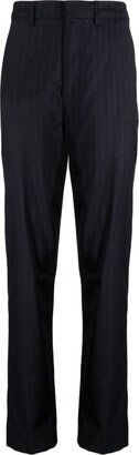 Pinstripe Tapered-Leg Trousers-AA