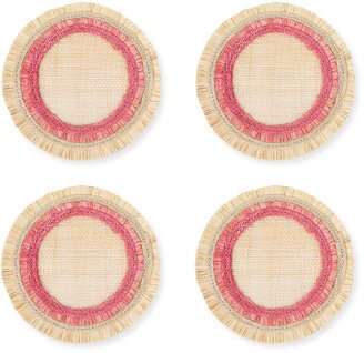 Ruffle-Edge Straw Coasters, Set of 4