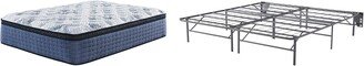 Mt Dana Euro Top White/Blue 2-Piece King Mattress Package