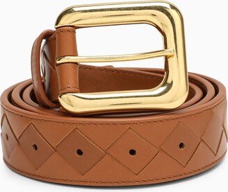 Wood Chain Link Intrecciato motif belt