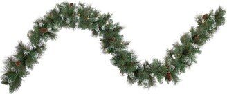 Northlight Pre- Lit Snow Valley Pine Artificial Christmas Garland Clear Lights