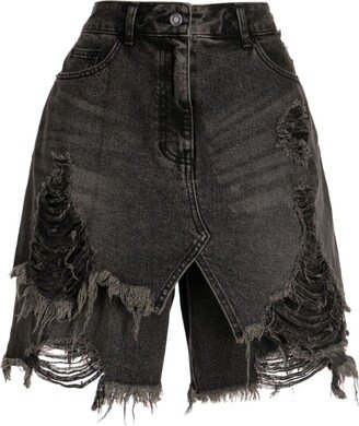 Distressed Denim Shorts-AG