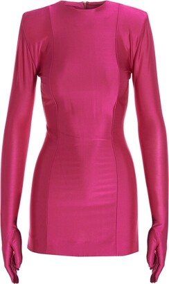 Diva Crewneck Gloved Mini Dress