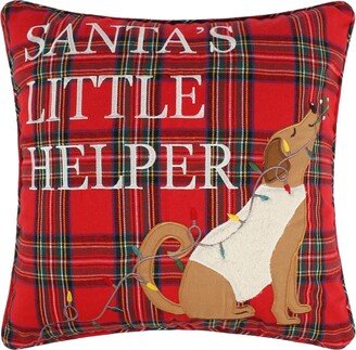 Home Merry Bright Jingle Paws Embroidered Decorative Pillow 18 x 18