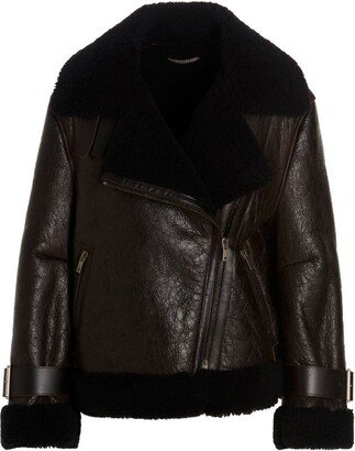 Shearling Collar Zipped Jacket