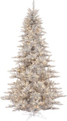 9' x 64'' Silver Tinsel Fir Artificial Christmas Tree