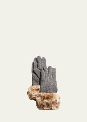 Pia Rossini Monroe Touch Screen Gloves w/ Faux-Fur Cuffs-AA