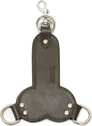 Debossed-Logo Leather Keyring