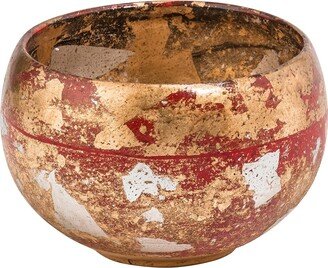 Vermillion Bowl by Lucas McKearn Distressed Gold