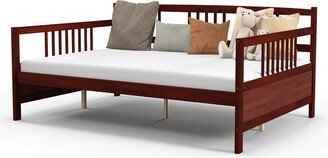 Full Size Daybed Frame Solid Wood Sofa Bed for Living Room