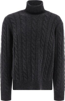 Turtleneck Cable Knit Jumper-AA