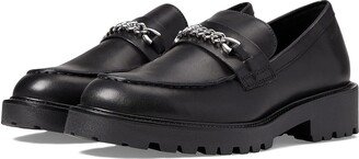 Kenova Leather Chain Loafer (Black) Women's Shoes