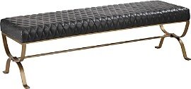 Teatro Bench, Onyx Black Leather