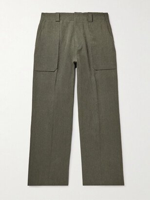 Wide-Leg Linen Trousers-AA