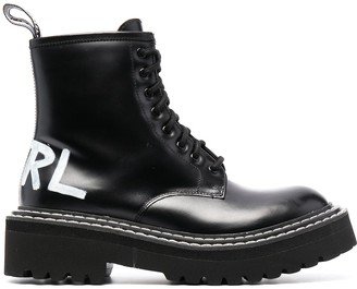 Troupe brush-logo combat boots