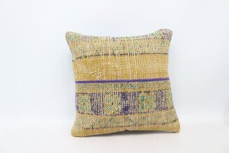 Turkish Pillow, Personalized Gift, Kilim Yellow Pillow Case, Rug Antique Covers, Flag Cover, 6793