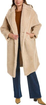 Long Wool-Blend Teddy Coat