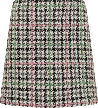 Plaid-Check Mid-Rise Mini Skirt